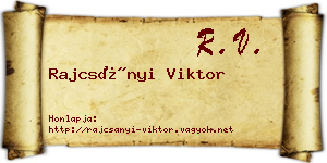 Rajcsányi Viktor névjegykártya